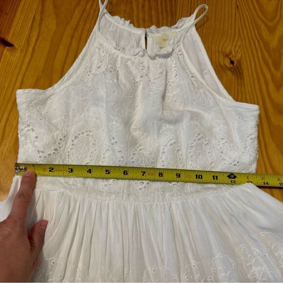 Maeve Tiered Eyelet Midi Dress White Women’s SIZE 4P - Picture 8 of 14